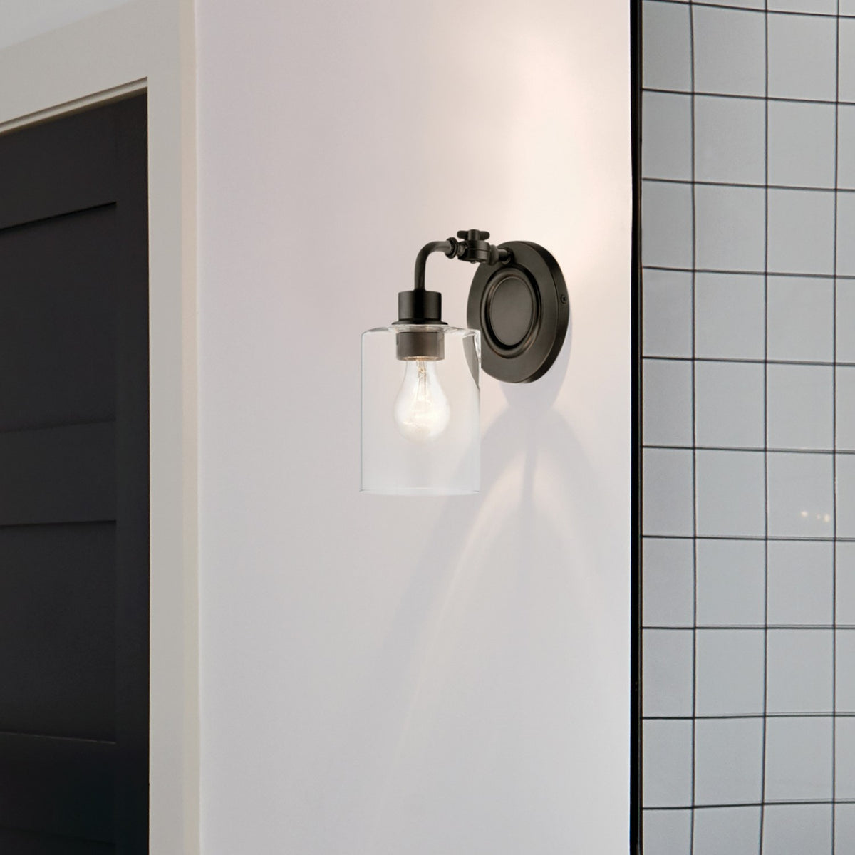 KICHLER 45664BK Gunnison 1 Light Wall Sconce Chrome