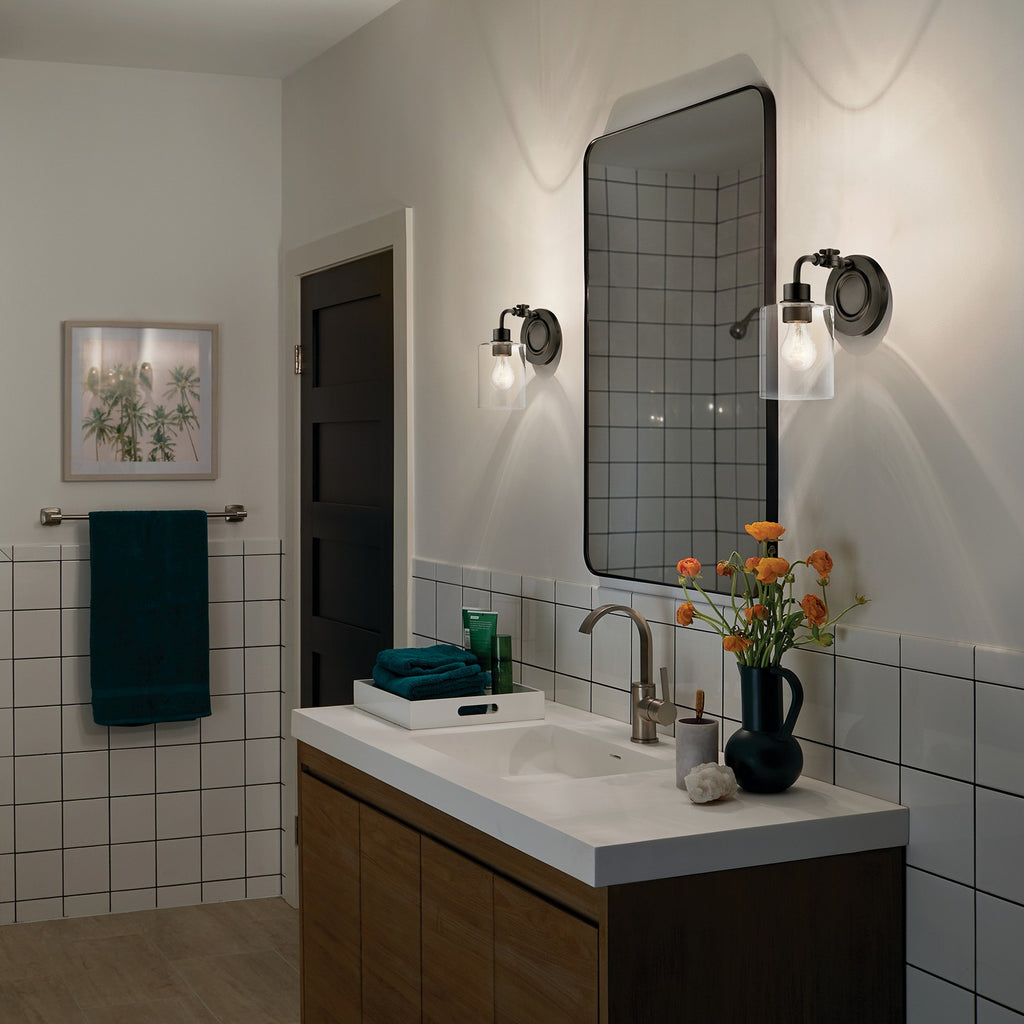 KICHLER 45664BK Gunnison 1 Light Wall Sconce Chrome