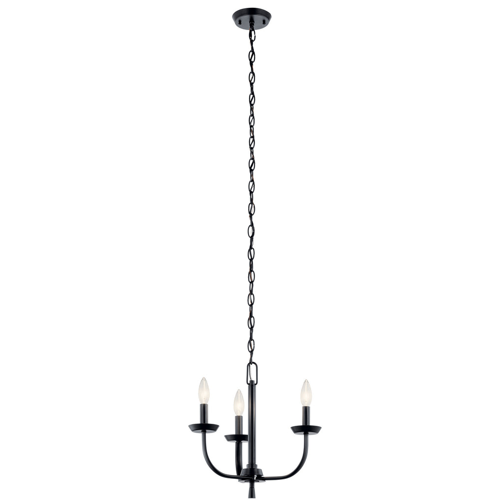 KICHLER 52383BK Kennewick 3 Light Chandelier Brushed Nickel