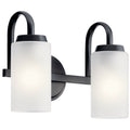 KICHLER 55086BK Kennewick 1 Light Wall Sconce With Etched Glass Olde Bronze