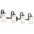 KICHLER 55088BK Kennewick 2 Light Vanity Light With Etched Glass Olde Bronze