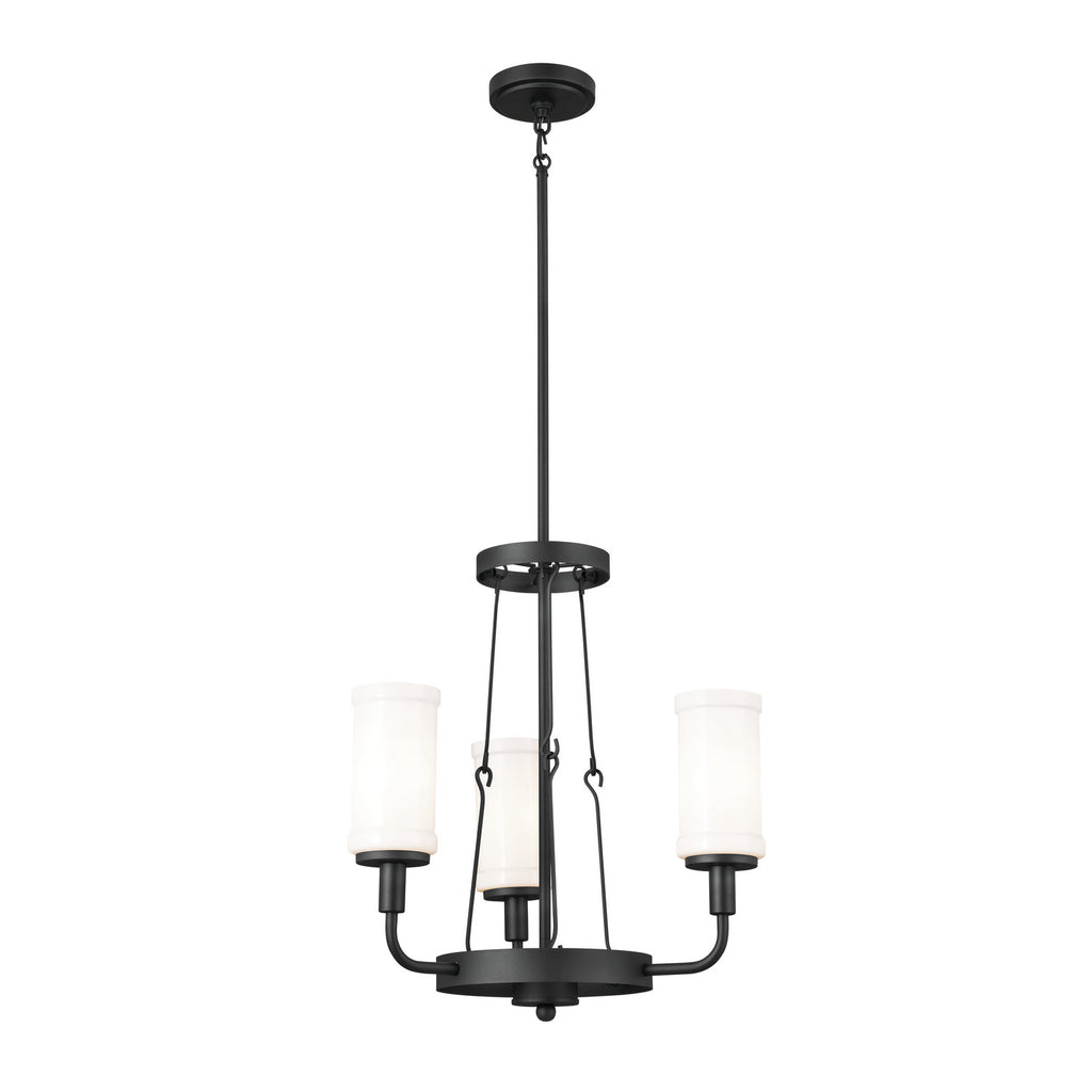 KICHLER 52450BKT Vetivene 20" 3 Light Chandelier Textured Black