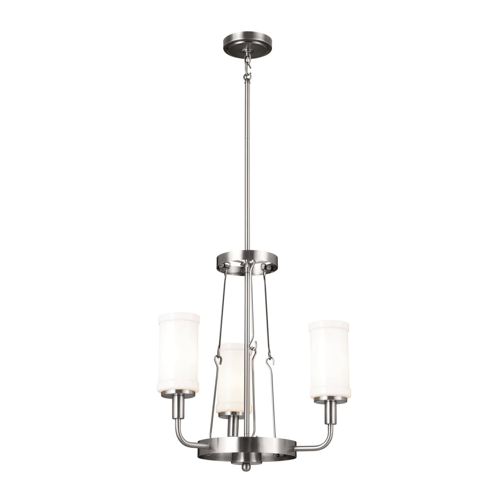 KICHLER 52450CLP Vetivene 20" 3 Light Chandelier Classic Pewter