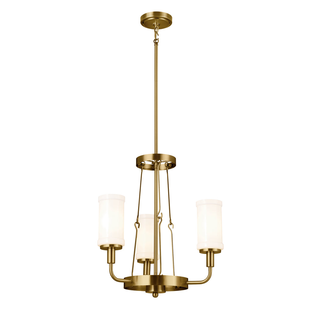 KICHLER 52450NBR Vetivene 20" 3 Light Chandelier Natural Brass