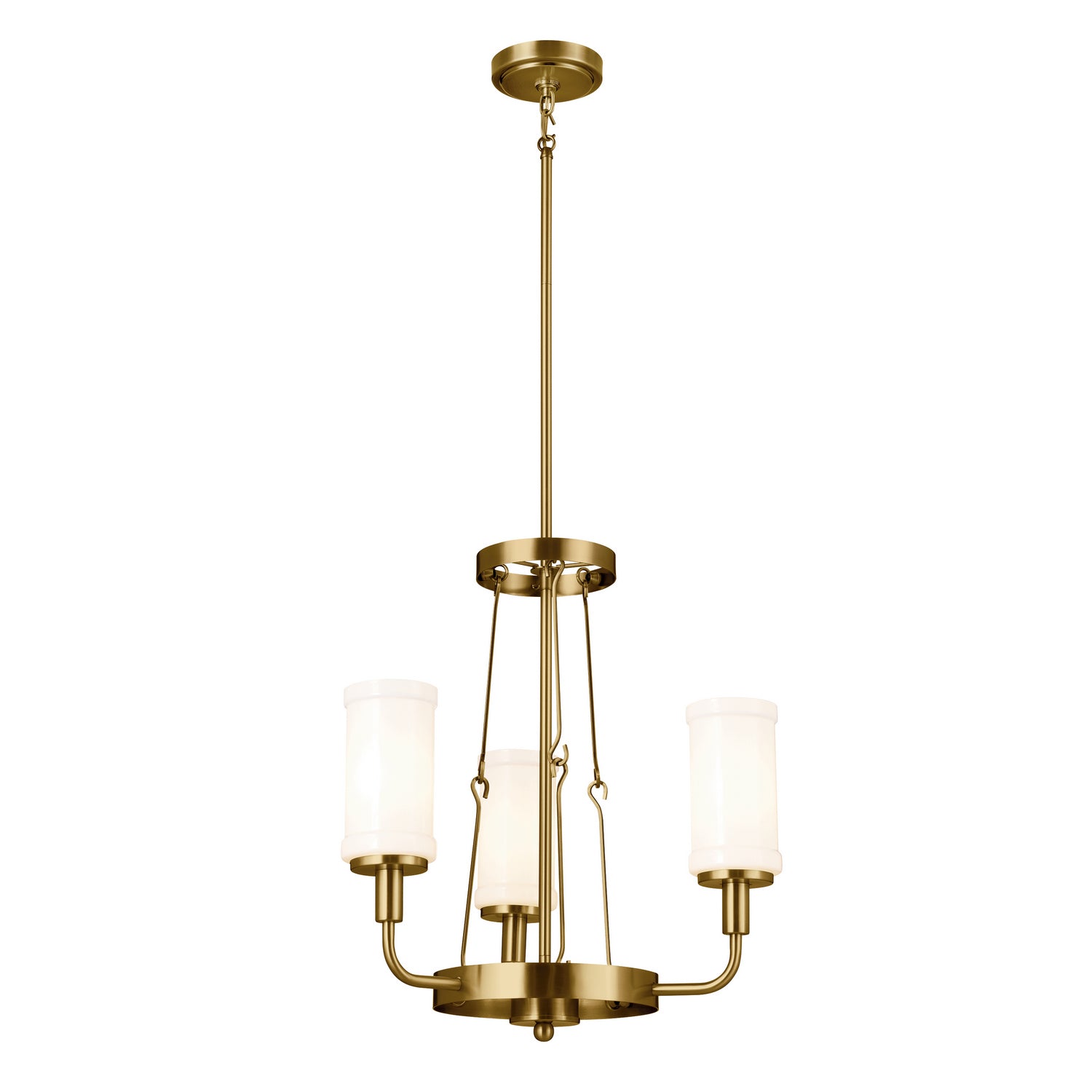 KICHLER 52450NBR Vetivene 20" 3 Light Chandelier Natural Brass