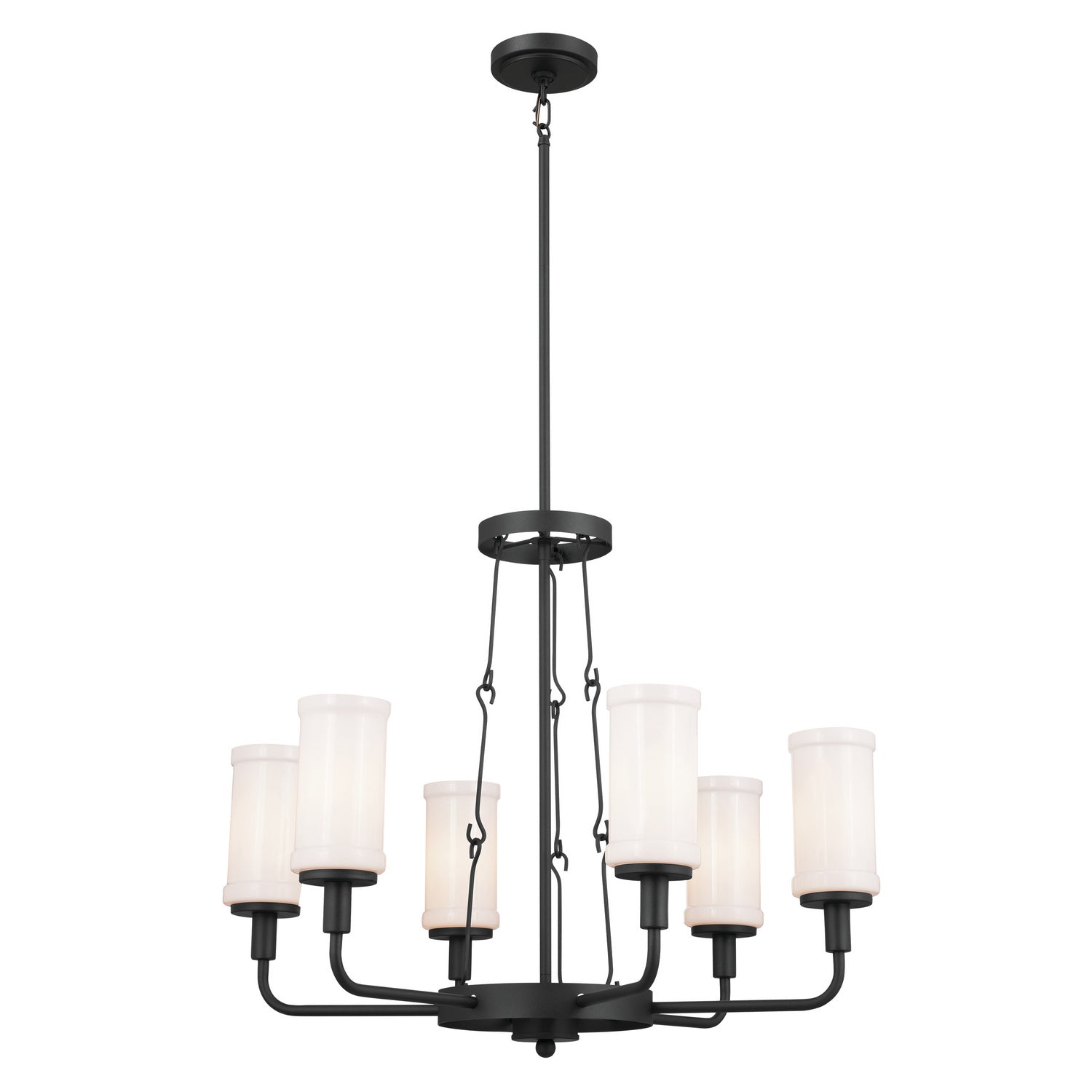 KICHLER 52451BKT Vetivene 29" 6 Light Chandelier Textured Black