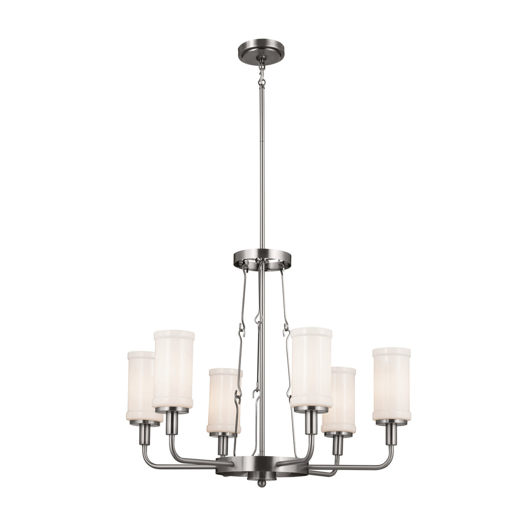 KICHLER 52451CLP Vetivene 29" 6 Light Chandelier Classic Pewter
