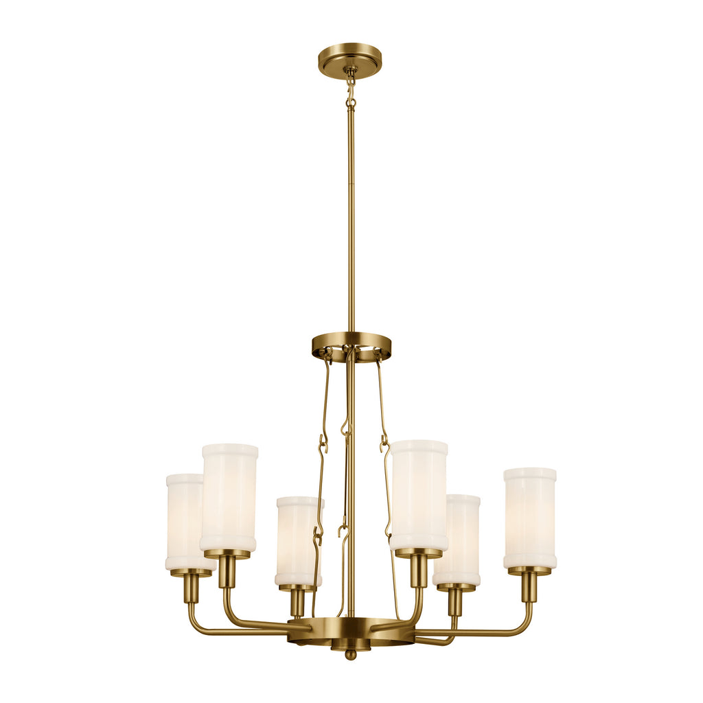 KICHLER 52451NBR Vetivene 29" 6 Light Chandelier Natural Brass