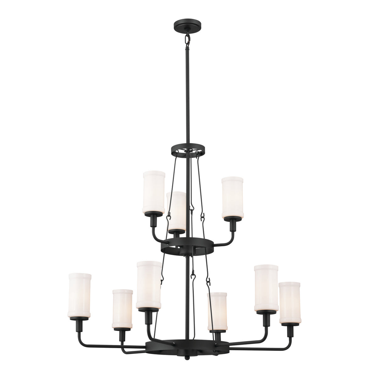 KICHLER 52452BKT Vetivene 40" 9 Light Chandelier Textured Black
