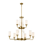 KICHLER 52452NBR Vetivene 40" 9 Light Chandelier Natural Brass