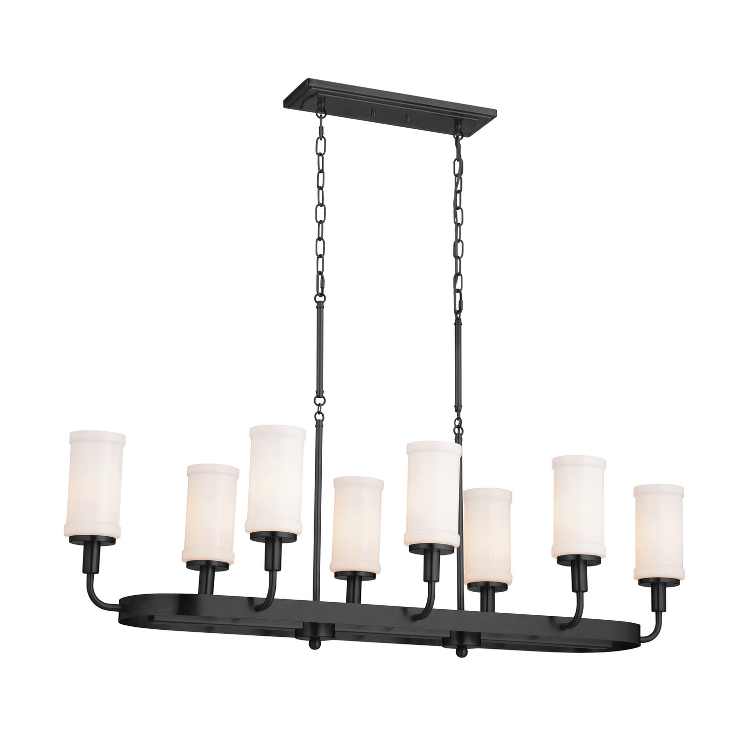 KICHLER 52453BKT Vetivene 46.5" 8 Light Linear Chandelier Textured Black