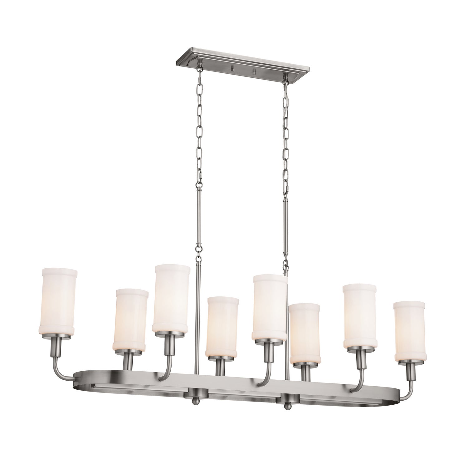 KICHLER 52453CLP Vetivene 46.5" 8 Light Linear Chandelier Classic Pewter