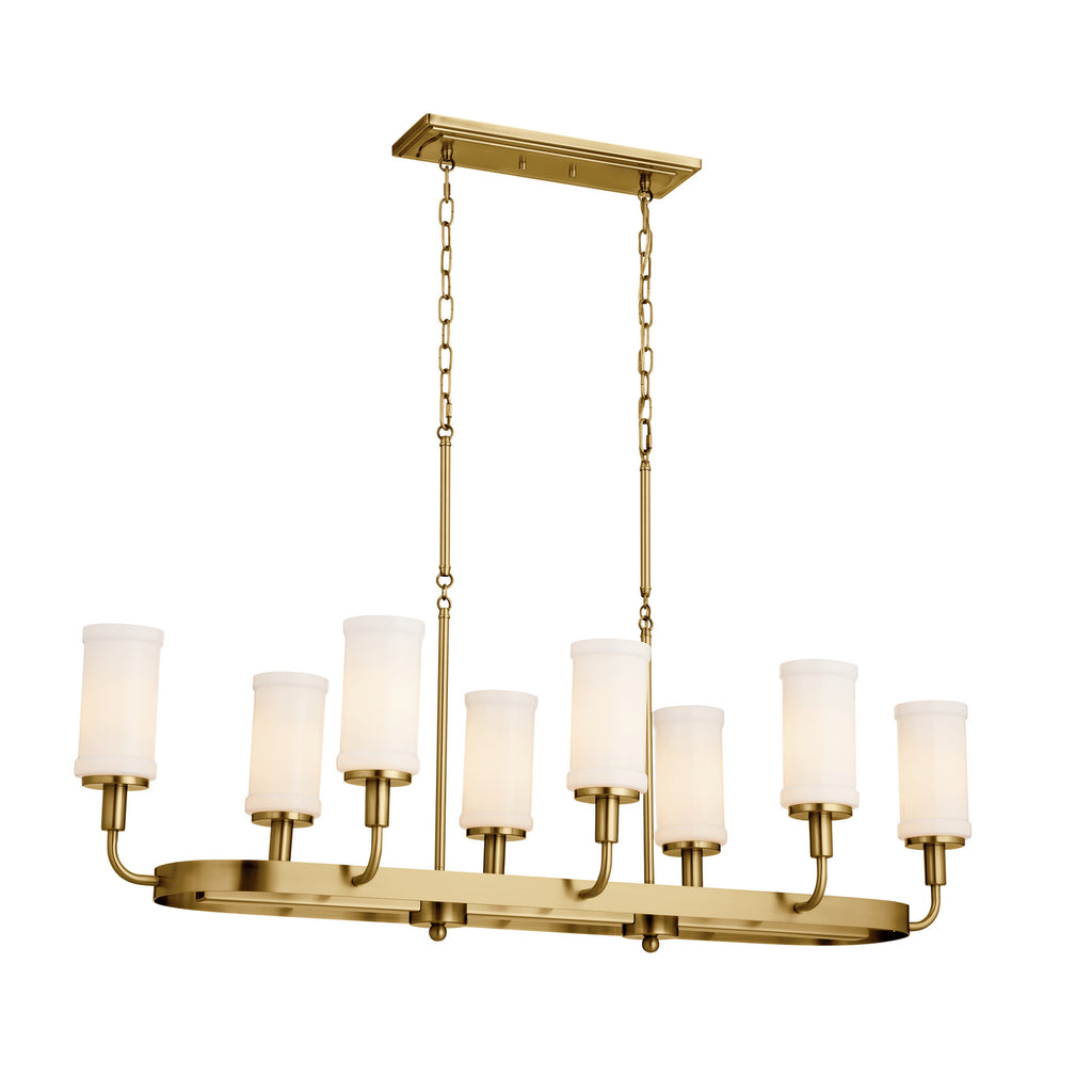 KICHLER 52453NBR Vetivene 46.5" 8 Light Linear Chandelier Natural Brass