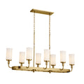 KICHLER 52453NBR Vetivene 46.5" 8 Light Linear Chandelier Natural Brass