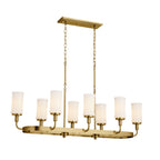KICHLER 52453NBR Vetivene 46.5" 8 Light Linear Chandelier Natural Brass