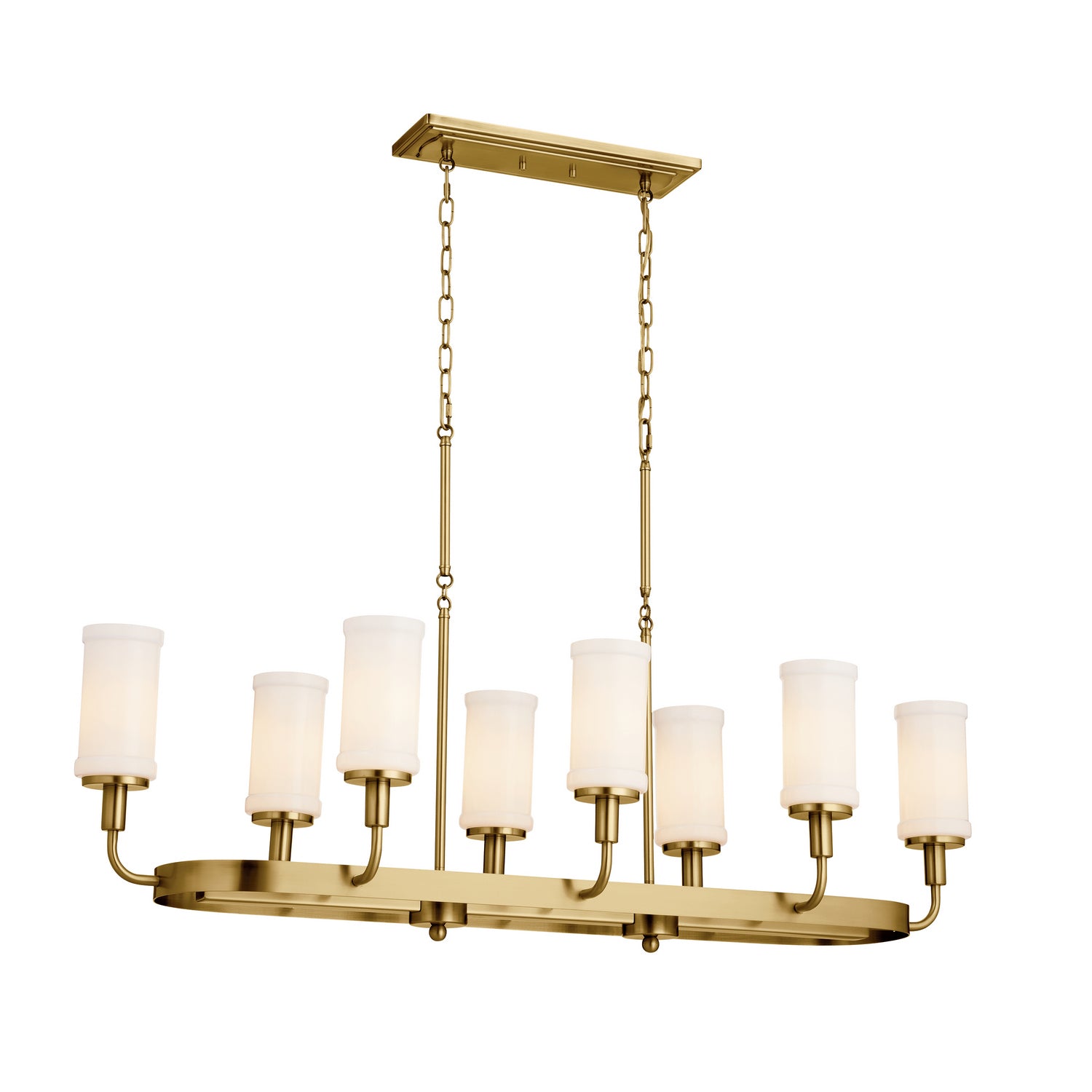 KICHLER 52453NBR Vetivene 46.5" 8 Light Linear Chandelier Natural Brass