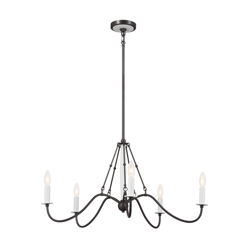 KICHLER 52455AVI Freesia 31.25" 5 Light Chandelier Anvil Iron