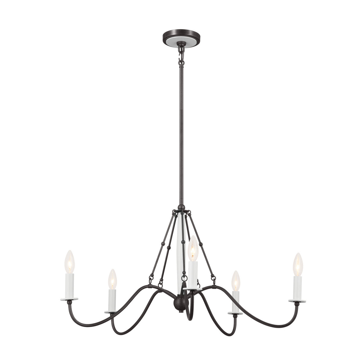 KICHLER 52455AVI Freesia 31.25" 5 Light Chandelier Anvil Iron