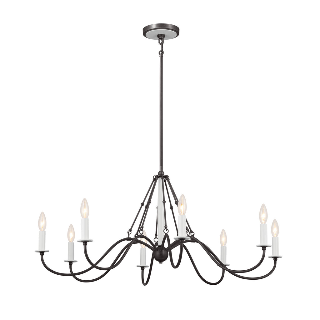 KICHLER 52456AVI Freesia 38" 8 Light Chandelier Anvil Iron