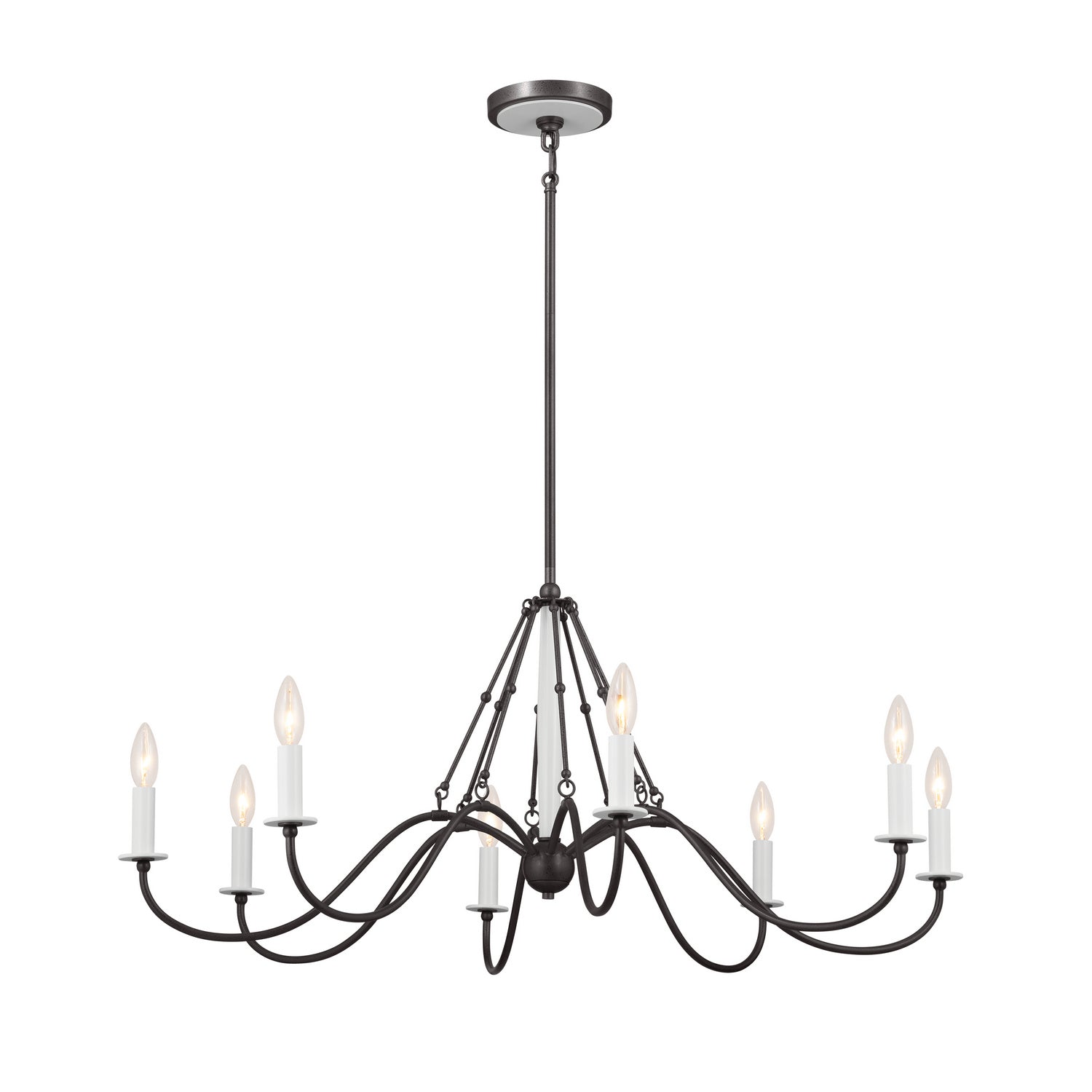 KICHLER 52456AVI Freesia 38" 8 Light Chandelier Anvil Iron