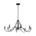 KICHLER 52456BKT Freesia 38" 8 Light Chandelier Textured Black