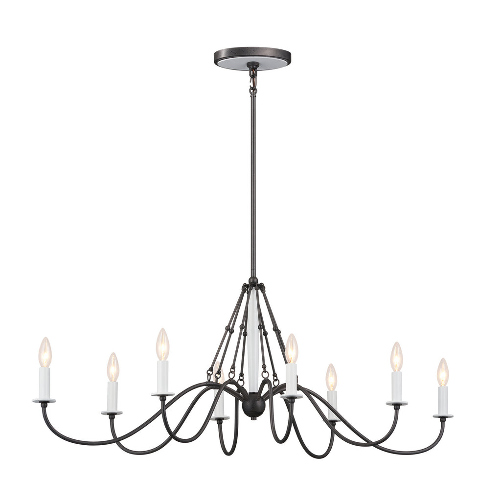 KICHLER 52457AVI Freesia 44" 8 Light Oval Chandelier Anvil Iron
