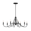 KICHLER 52457BKT Freesia 44" 8 Light Oval Chandelier Textured Black