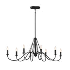 KICHLER 52457BKT Freesia 44" 8 Light Oval Chandelier Textured Black