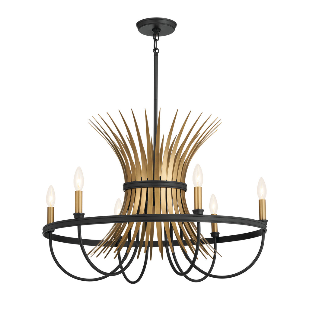 KICHLER 52458BK Felicity 29" 6 Light Chandelier Black