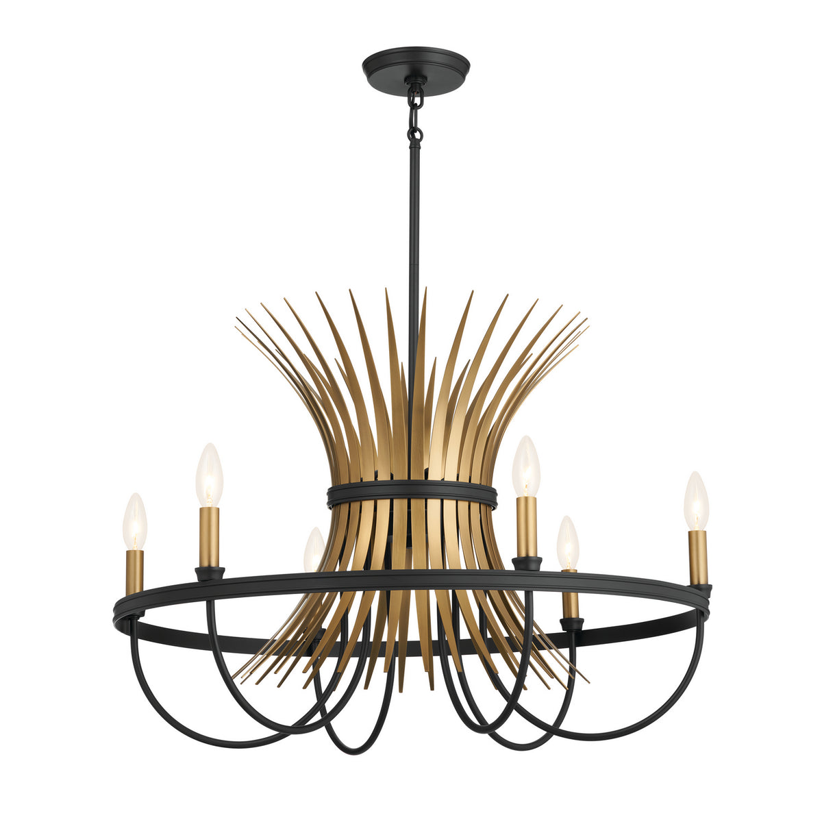 KICHLER 52458BK Felicity 29" 6 Light Chandelier Black