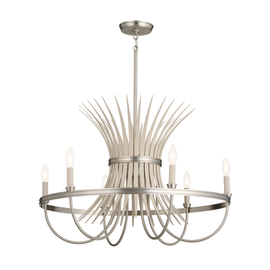 KICHLER 52458NI Felicity 29" 6 Light Chandelier Brushed Nickel