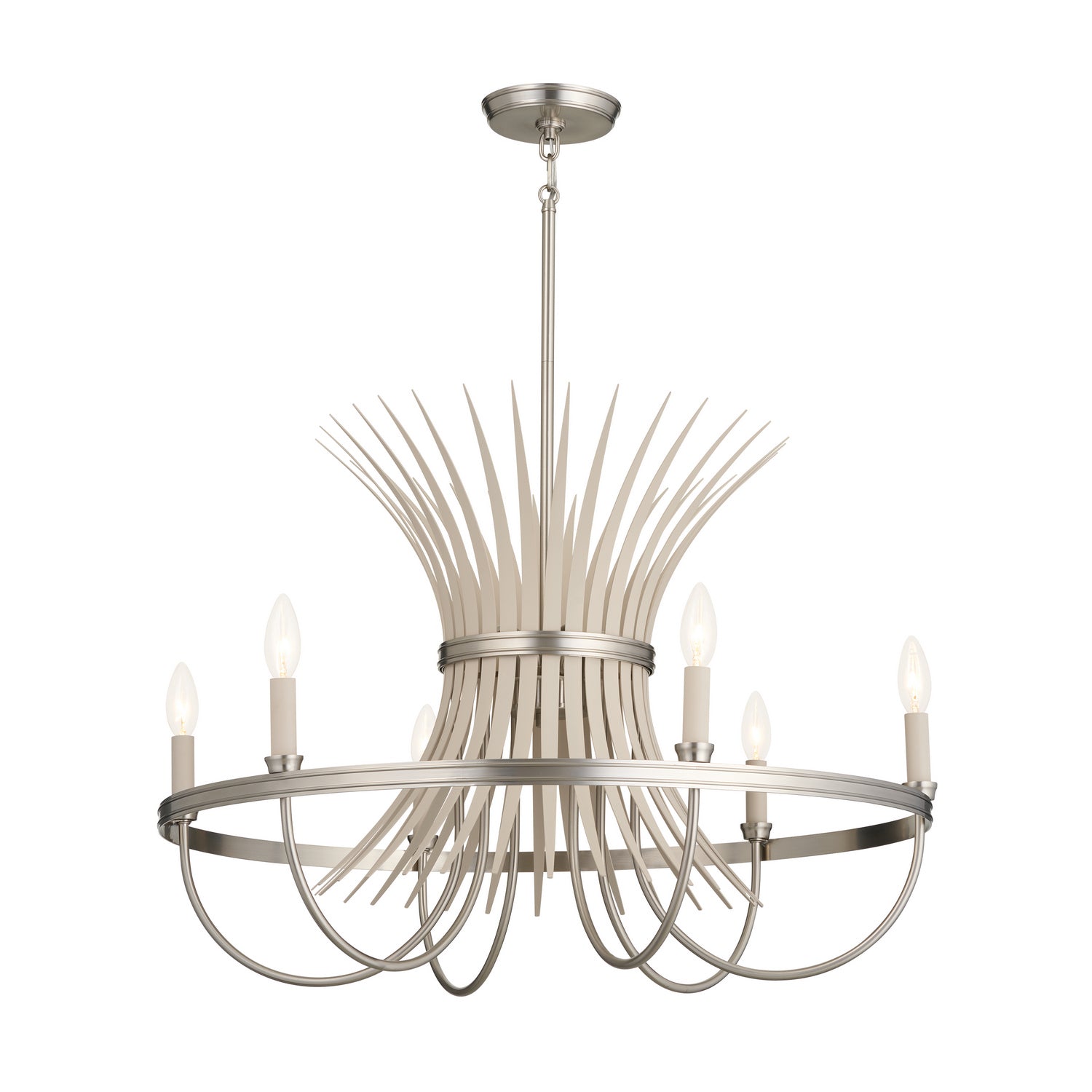 KICHLER 52458NI Felicity 29" 6 Light Chandelier Brushed Nickel