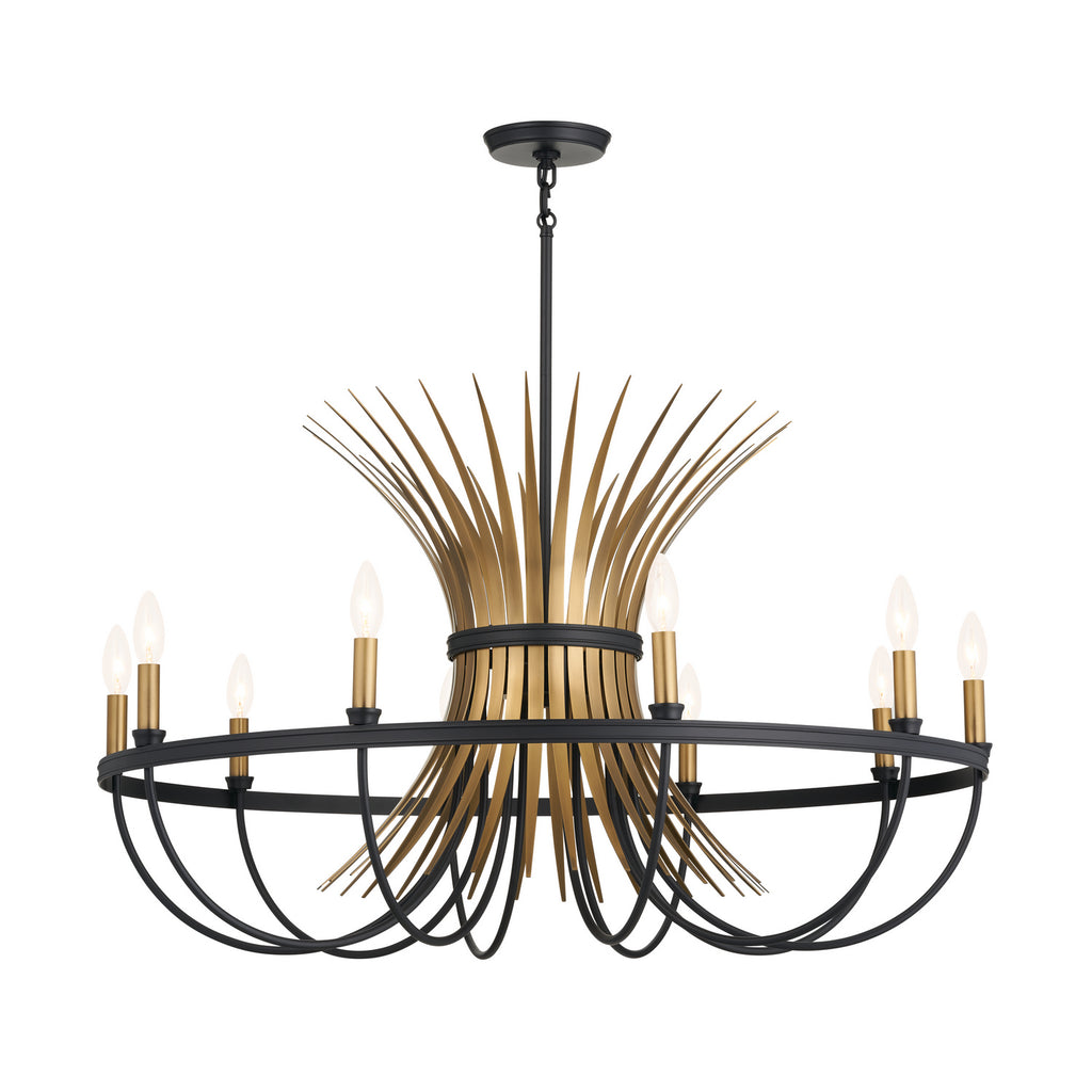 KICHLER 52459BK Felicity 37" 9 Light Chandelier Black