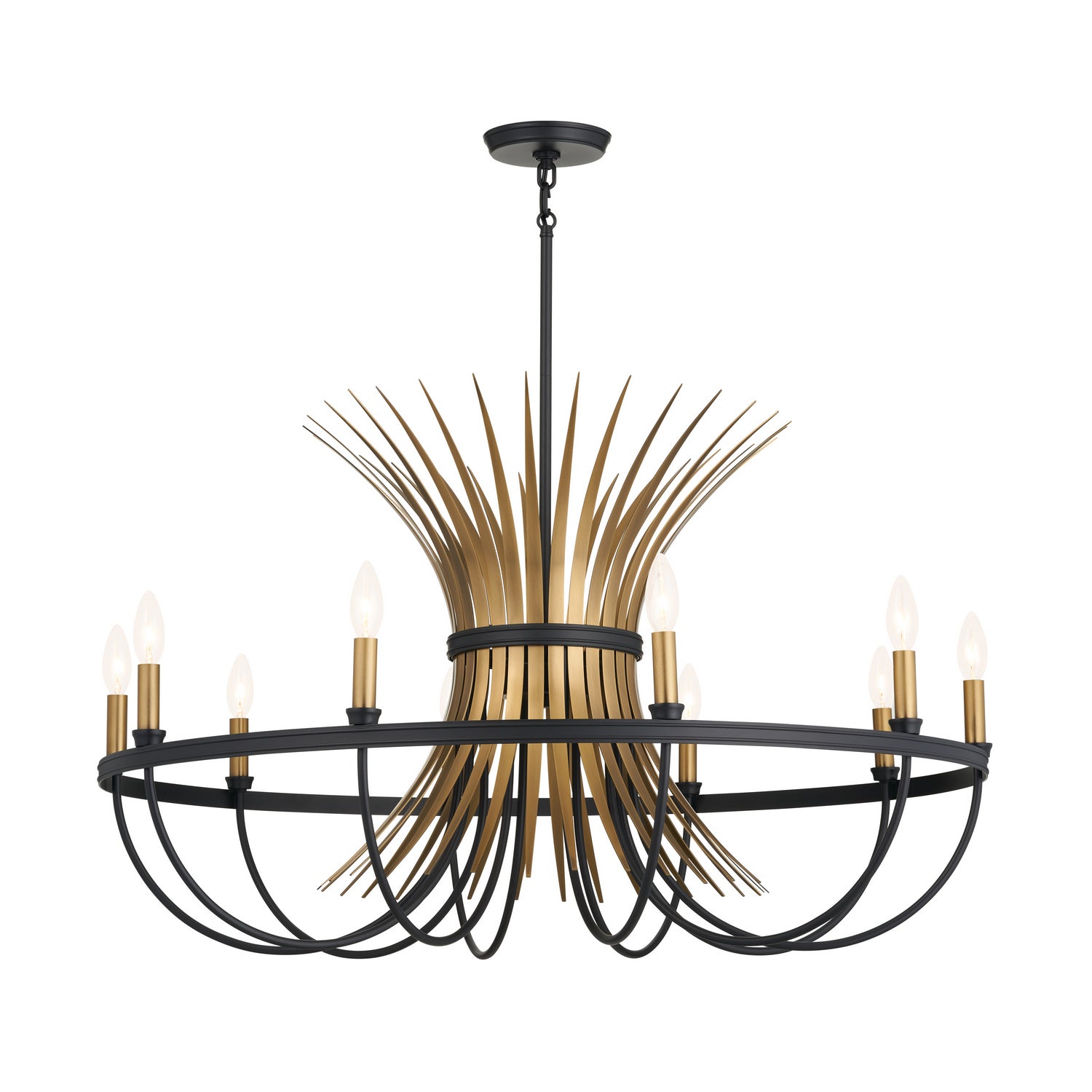 KICHLER 52459BK Felicity 37" 9 Light Chandelier Black