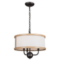 KICHLER 52465AVI Heddle 15" 3 Light Convertible Chandelier Anvil Iron