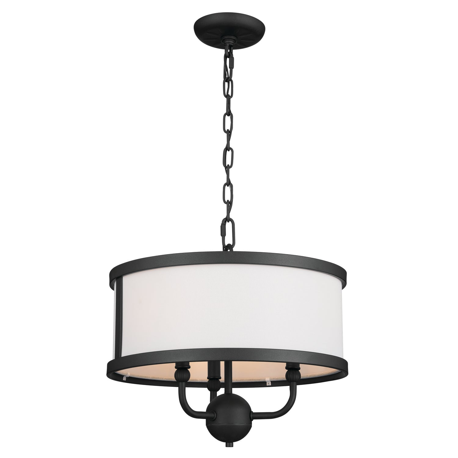 KICHLER 52465BKT Heddle 15" 3 Light Convertible Chandelier Textured Black
