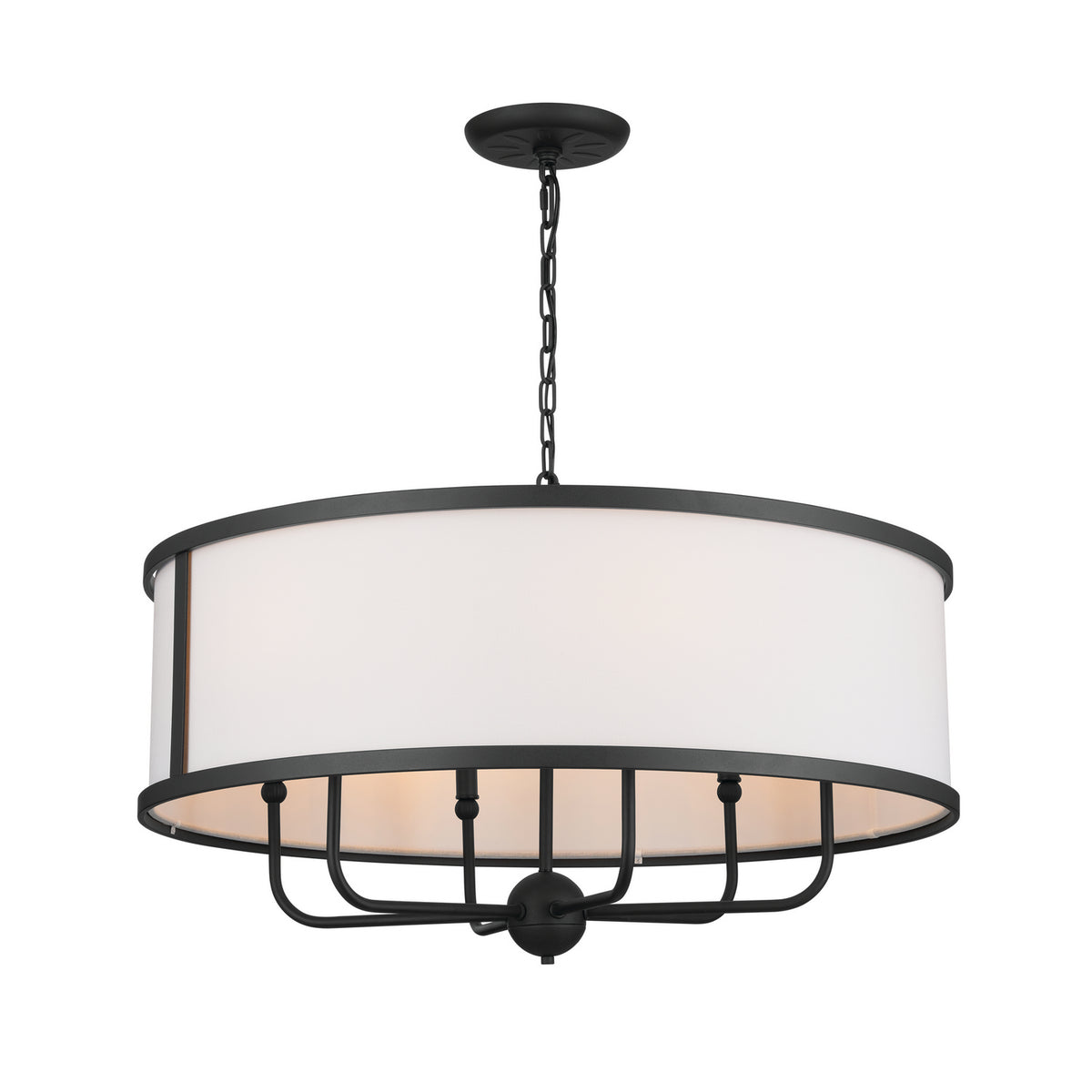 KICHLER 52466BKT Heddle 30" 6 Light Chandelier Textured Black
