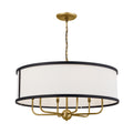 KICHLER 52466NBR Heddle 30" 6 Light Chandelier Natural Brass