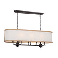 KICHLER 52467AVI Heddle 42.5" 8 Light Linear Chandelier Anvil Iron