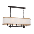 KICHLER 52467AVI Heddle 42.5" 8 Light Linear Chandelier Anvil Iron