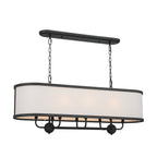 KICHLER 52467BKT Heddle 42.5" 8 Light Linear Chandelier Textured Black