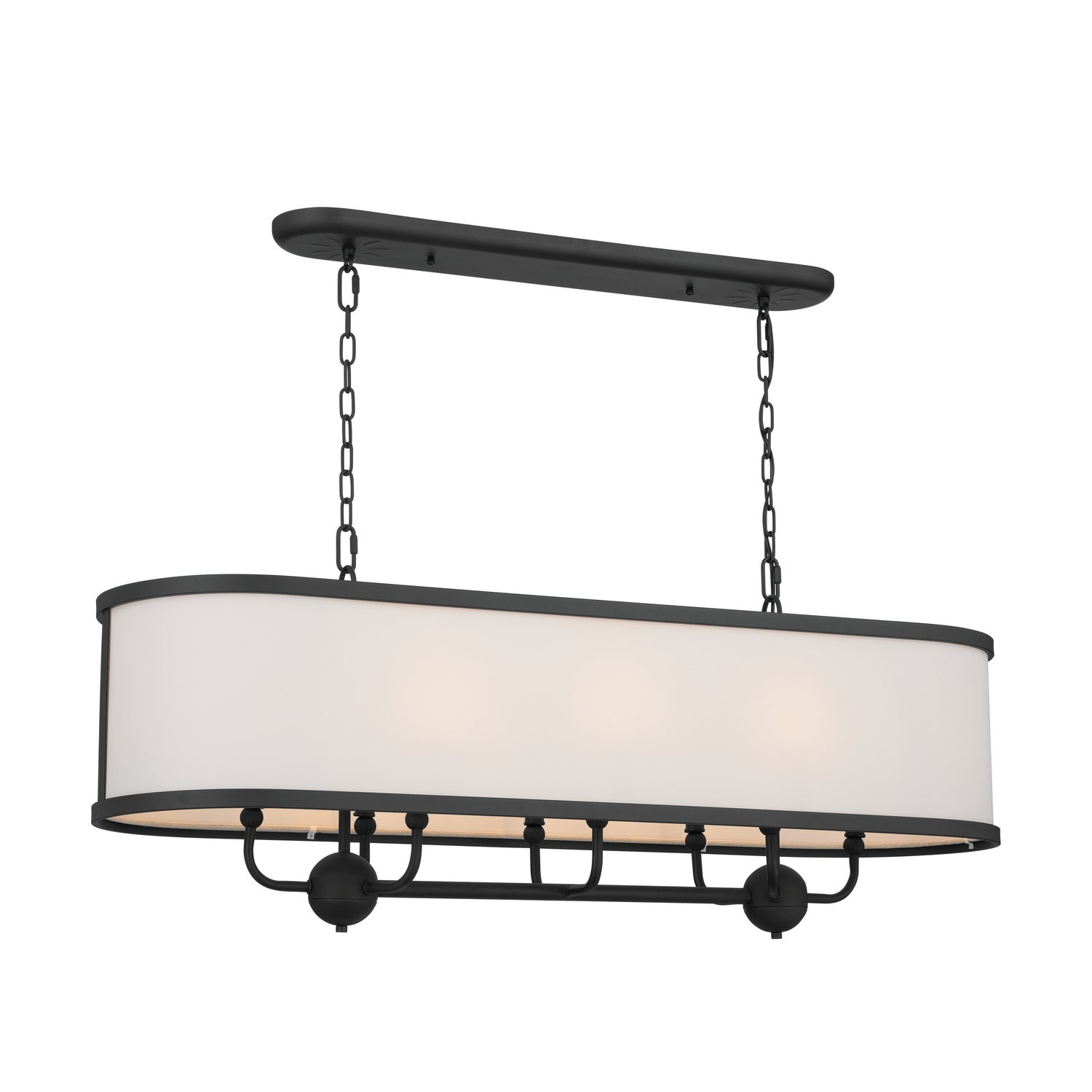 KICHLER 52467BKT Heddle 42.5" 8 Light Linear Chandelier Textured Black