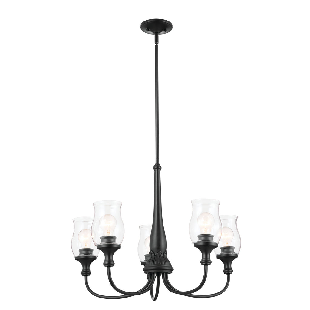 KICHLER 52468BK Melis 26.5" 5 Light Chandelier Black