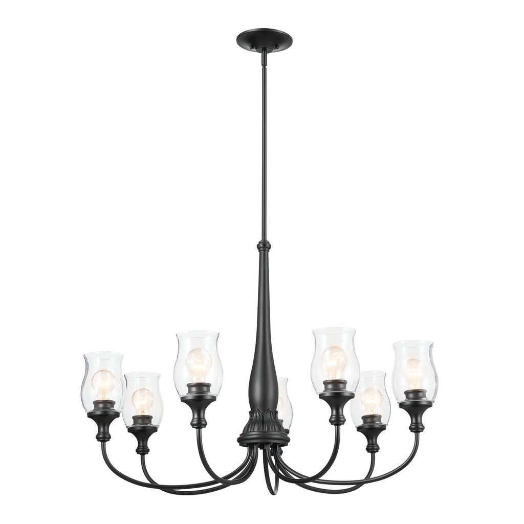 KICHLER 52469BK Melis 35.5" 7 Light Chandelier Black