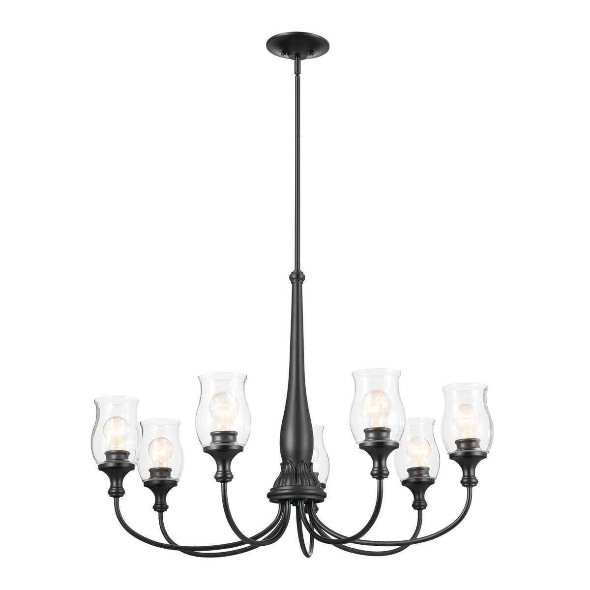 KICHLER 52469BK Melis 35.5" 7 Light Chandelier Black