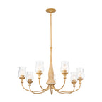 KICHLER 52469WMP Melis 35.5" 7 Light Chandelier Warm Maple Wood