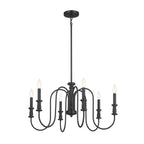 KICHLER 52470BK Karthe 28.5" 6 Light Chandelier Black