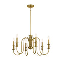 KICHLER 52470NBR Karthe 28.5" 6 Light Chandelier Natural Brass