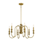 KICHLER 52470NBR Karthe 28.5" 6 Light Chandelier Natural Brass