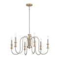 KICHLER 52470NI Karthe 28.5" 6 Light Chandelier Brushed Nickel